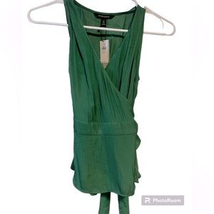 NWT Banana Republic Green Wrap Tank Top | Tie Back Shirt | Size XS Petite